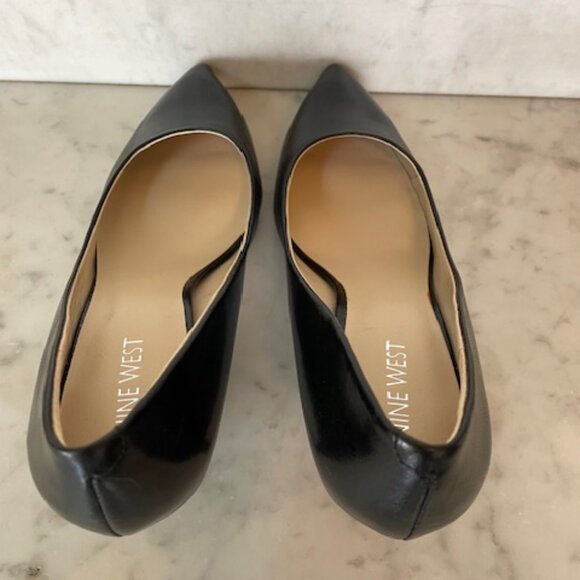 NINE WEST Elise Black 3" Smooth Nappa Leather Pointy Toe Pumps IOB - Picture 5 of 14
